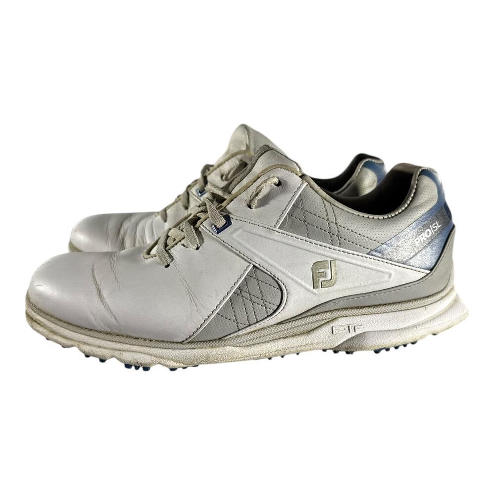FootJoy Pro SL Shoes Men’s 8 M Golf Cleats White Leather Athletic Low Oxford - Picture 4 of 10